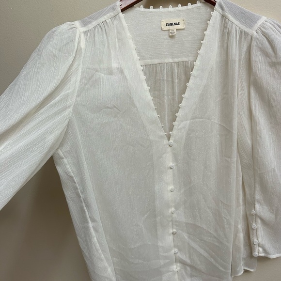 L’Agance Kimberly Puff Sleeve Shirt - Picture 3 of 9